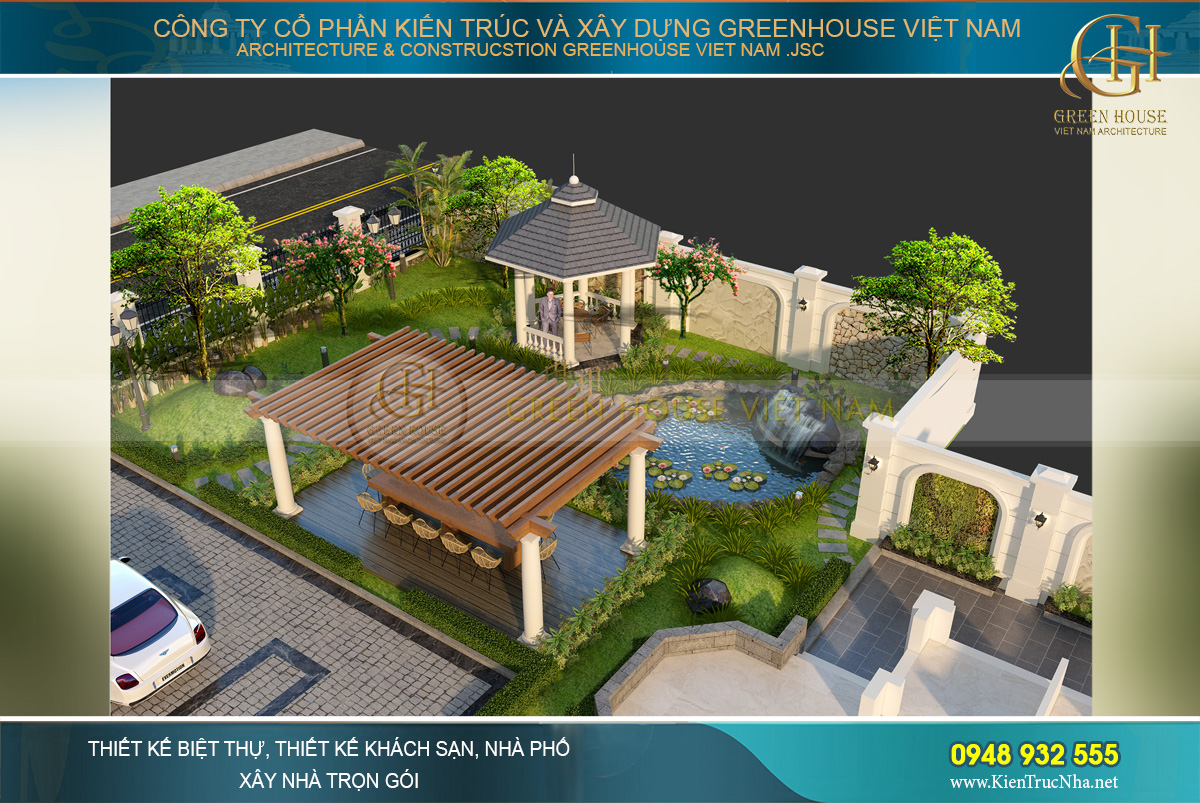 thiết kế sân vườn biệt thự tại bắc giang