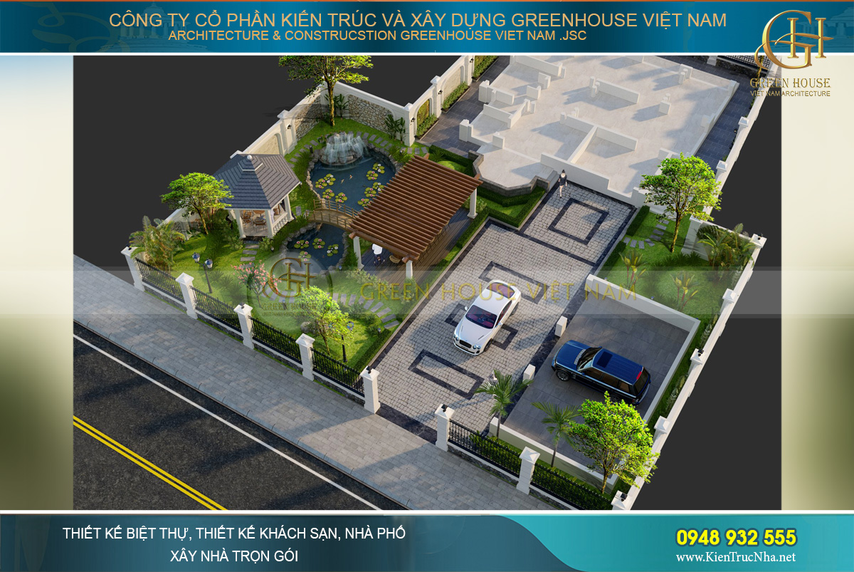 thiết kế sân vườn biệt thự tại bắc giang