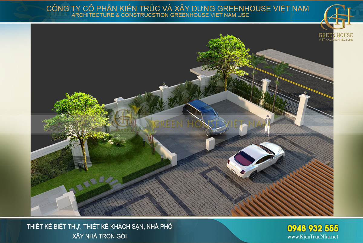 thiết kế sân vườn biệt thự tại bắc giang