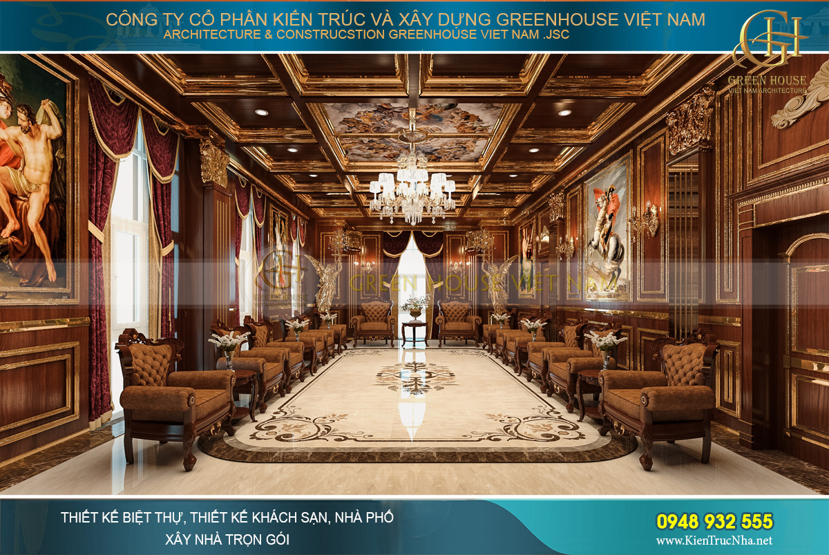 thiết kế nội thất lâu đài cổ điển