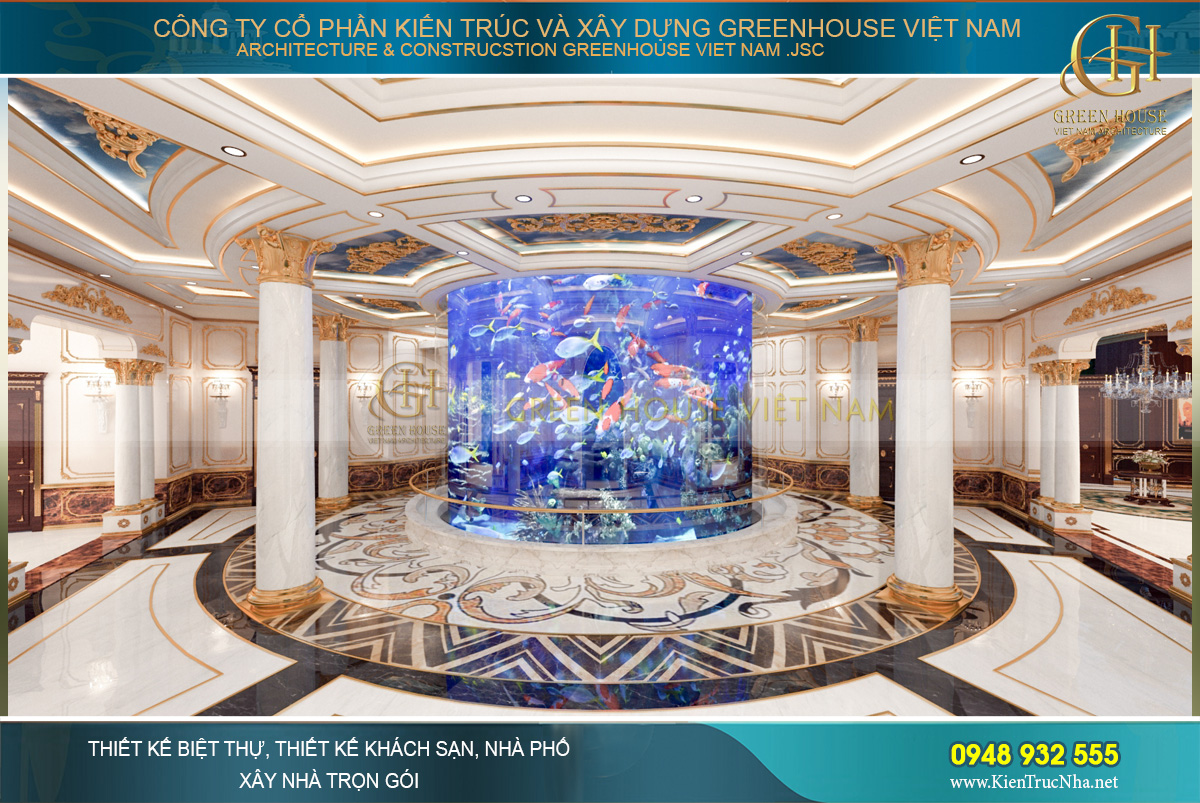 thiết kế nội thất lâu đài cổ điển
