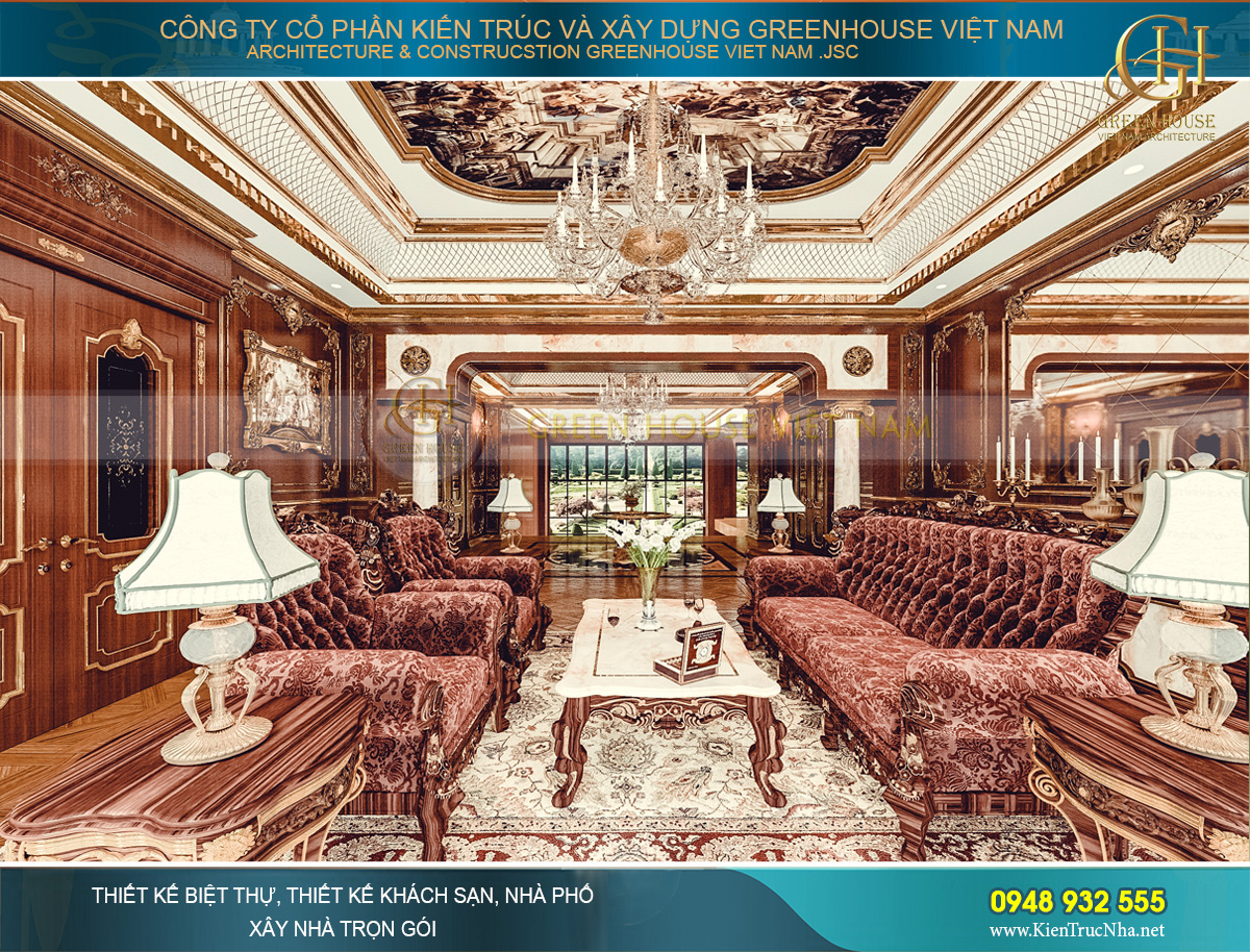 thiết kế nội thất lâu đài cổ điển