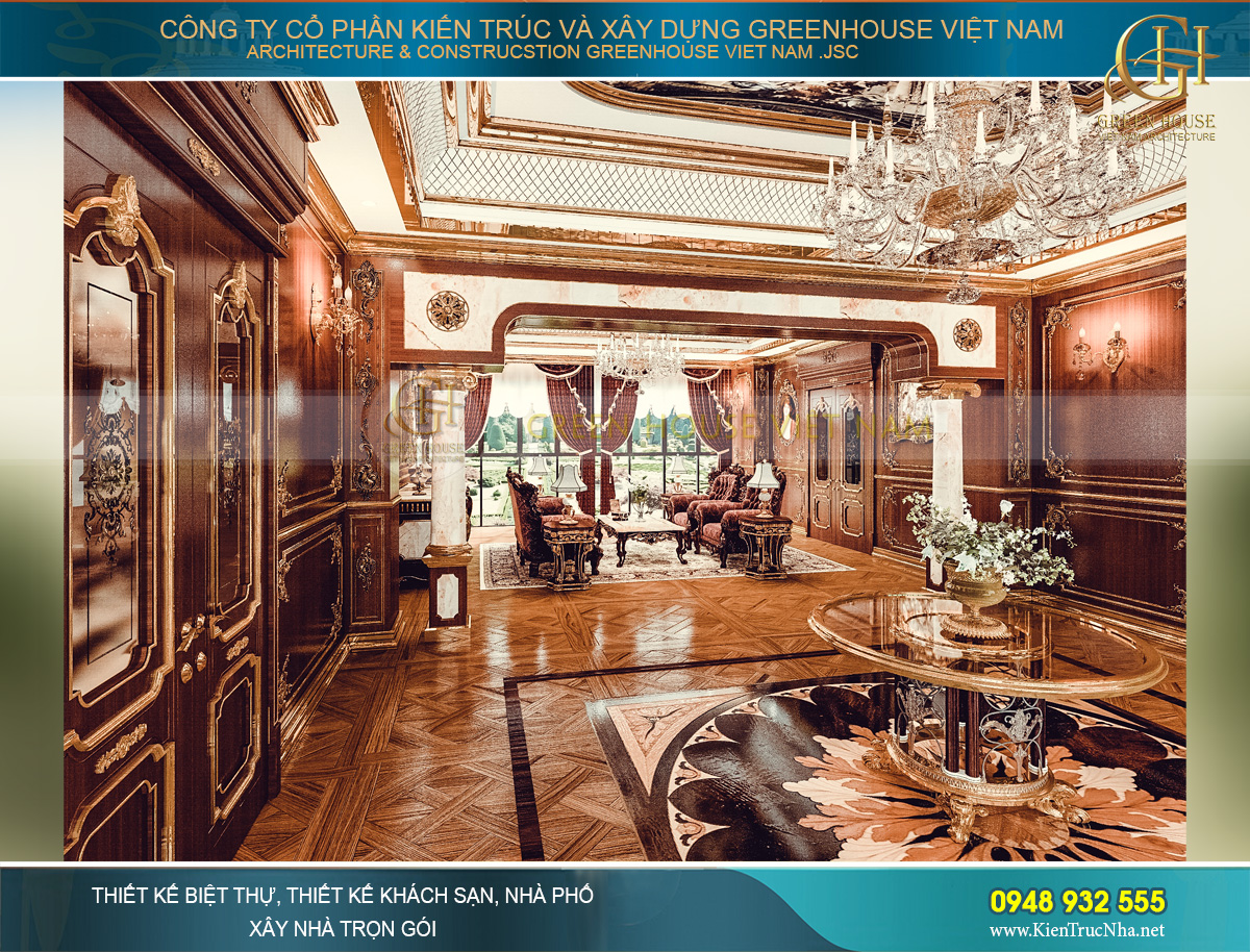 thiết kế nội thất lâu đài cổ điển