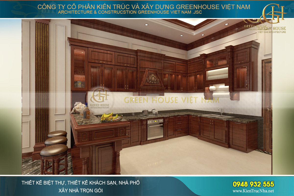 nội thất tân cổ điển cho biệt thự 3 tầng