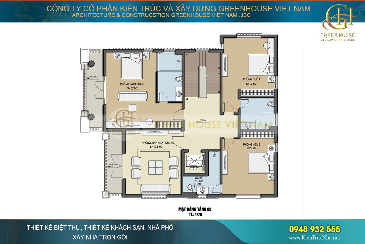 mẫu biệt thự 3 tầng tân cổ điển bắc giang