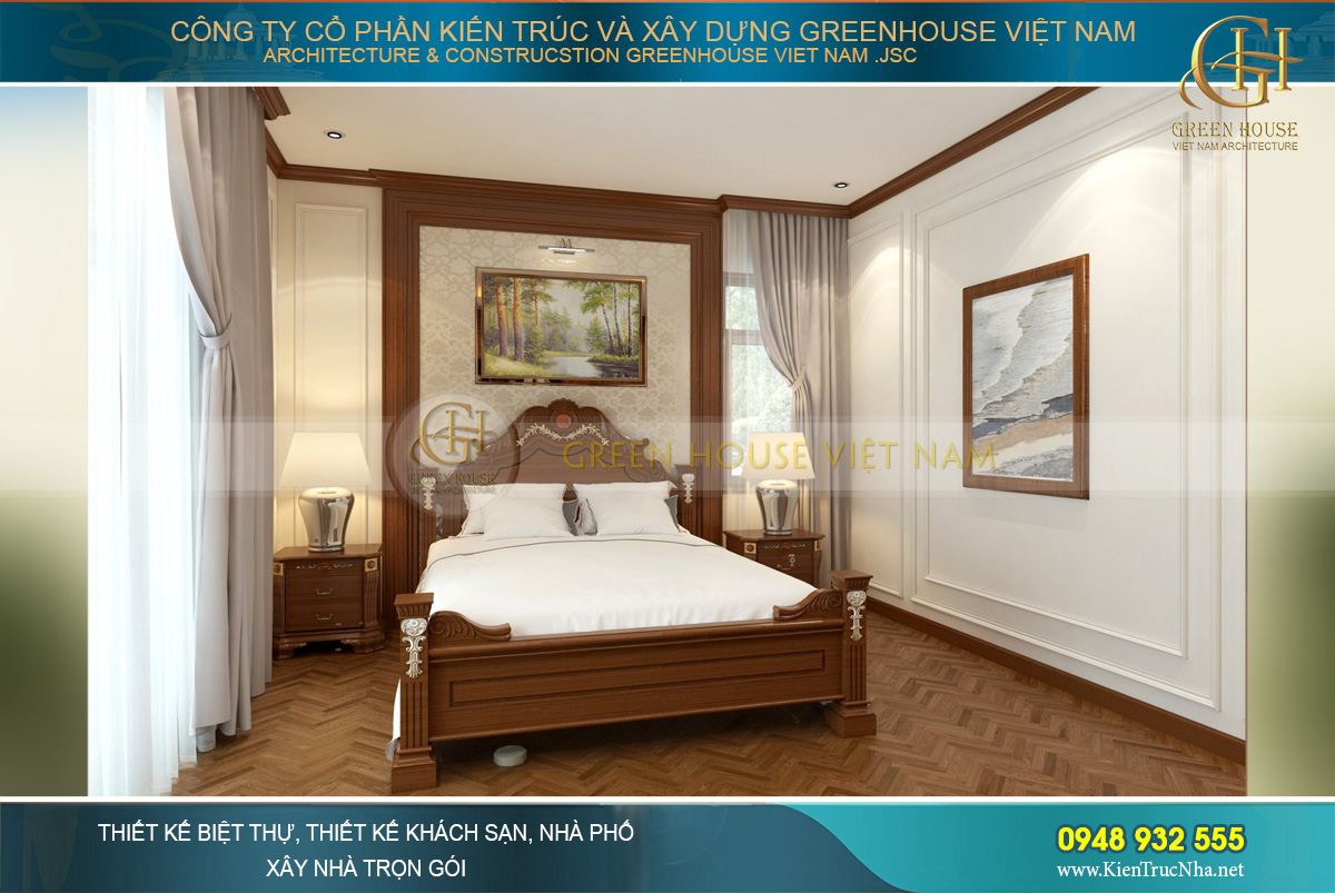 nội thất tân cổ điển cho biệt thự 3 tầng
