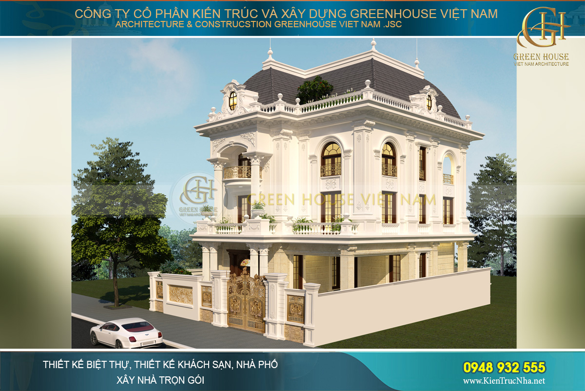 mẫu biệt thự 3 tầng tân cổ điển bắc giang
