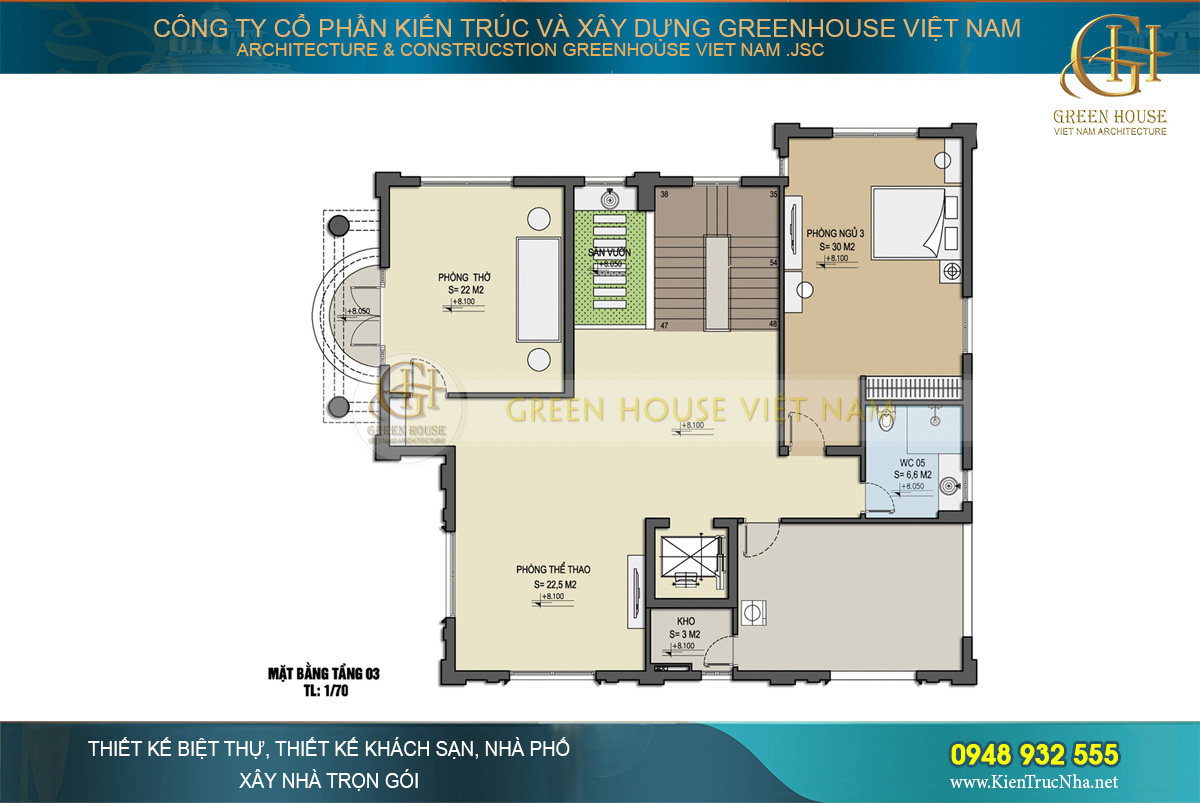 mẫu biệt thự 3 tầng tân cổ điển bắc giang