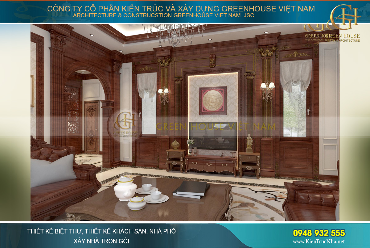 nội thất tân cổ điển cho biệt thự 3 tầng