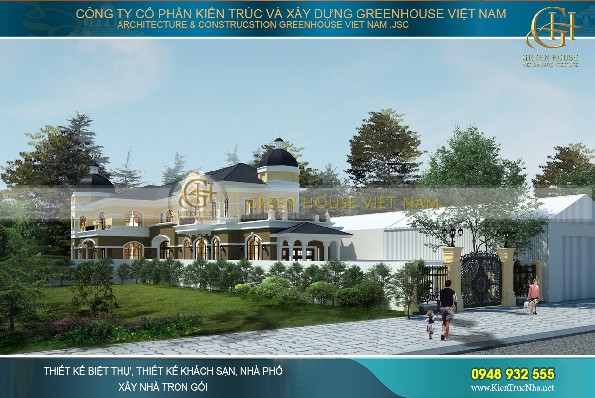 Dinh thự 2 tầng tân cổ điển hướng ra mặt đường chính, thích hợp cho các chủ đầu tư yêu thích kinh doanh tại gia