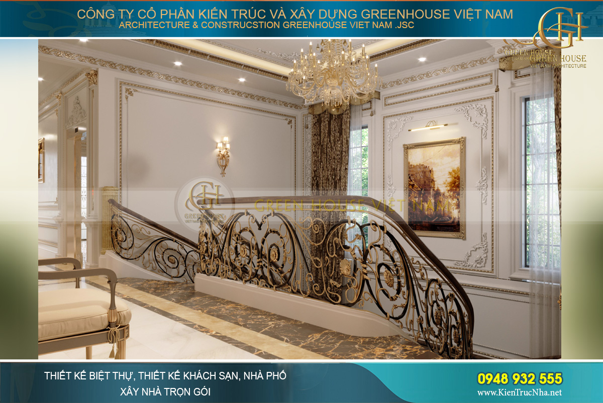 Tại sảnh tầng 2 được thiết kế khu vực chờ, nghỉ chân với bàn trà và sofa êm ái