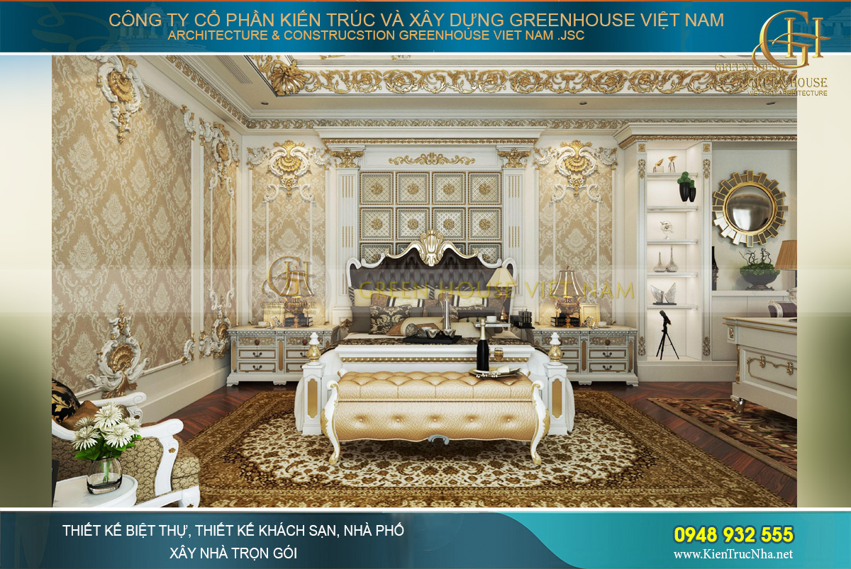 Phòng ngủ master với những món đồ nội thất cao cấp nhất, chất liệu tốt nhất và mức độ xa hoa, tráng lệ vượt bậc