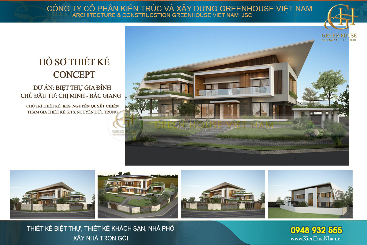 Phối cảnh mặt tiền của biệt thự hiện đại 2 tầng thời thượng, đẳng cấp nhất