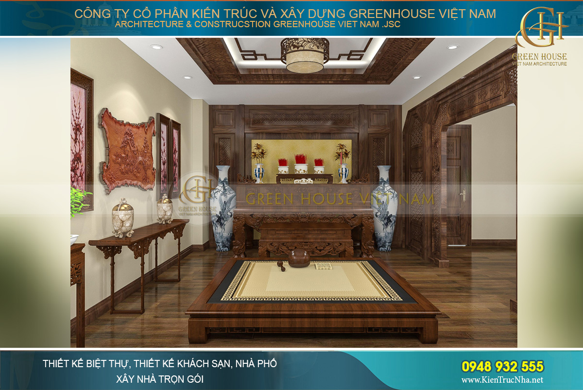 Thiết kế phòng thờ gian tiên trang nghiêm