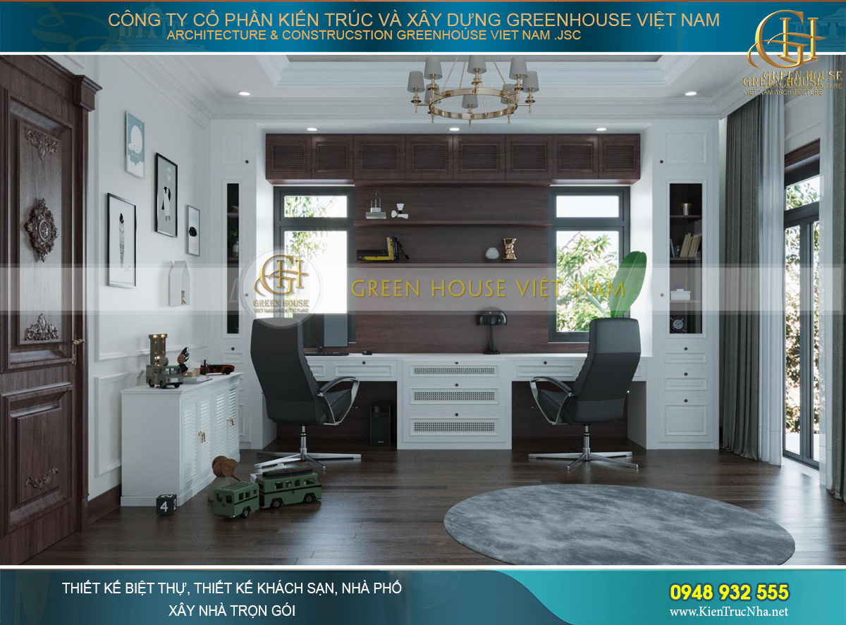 Phòng làm việc thông thoáng, yên tĩnh trên tầng 4