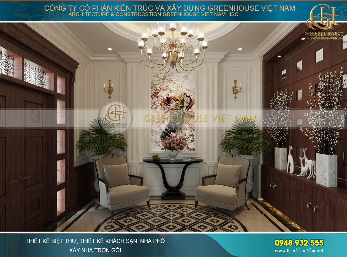 Tiểu sảnh tần 2 được thiết kế hoa lệ, đậm chất nghệ thuật