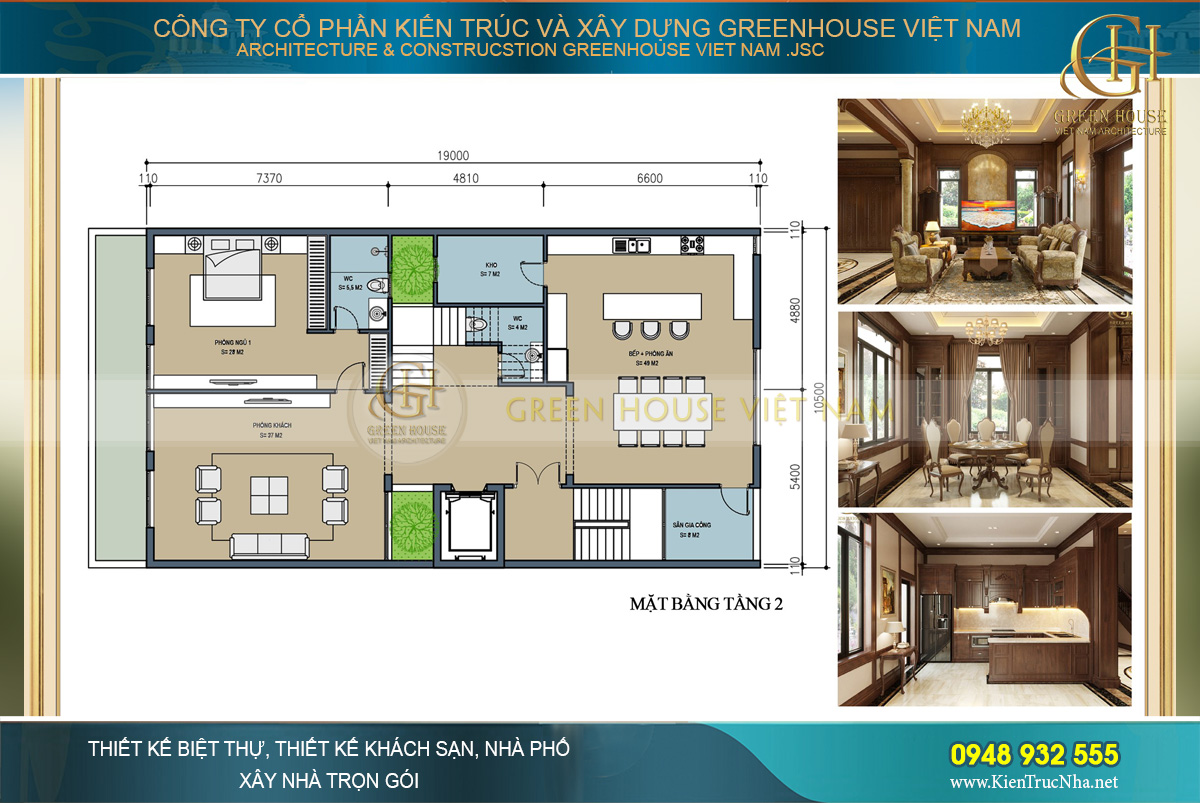 Nội thất phòng khách sang trọng nhưng vô tinh tế của biệt thự tân cổ điển