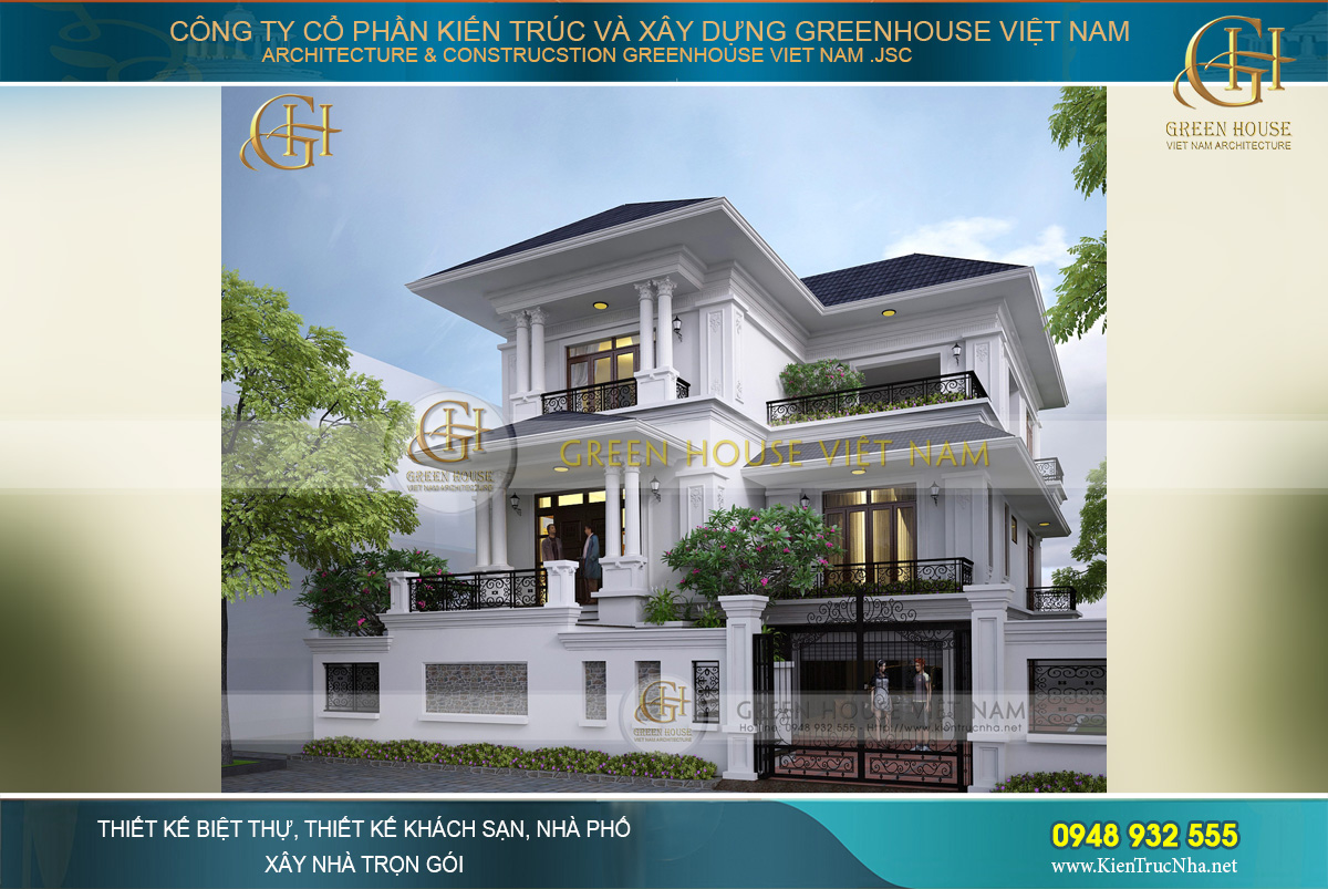 Biệt thự mang nét đẹp thanh lịch và tao nhã, nổi bật với những đường nét tinh xảo