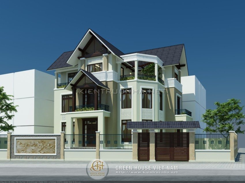 Mẫu biệt thự mái thái đang là trào lưu của nhiều hộ gia đình hiên nay