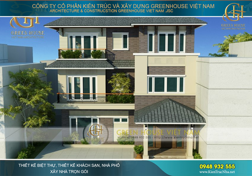Green House Việt Nam sở hữu bộ sưu tập thiết kế những ngôi biệt thự hiện đại mái thái