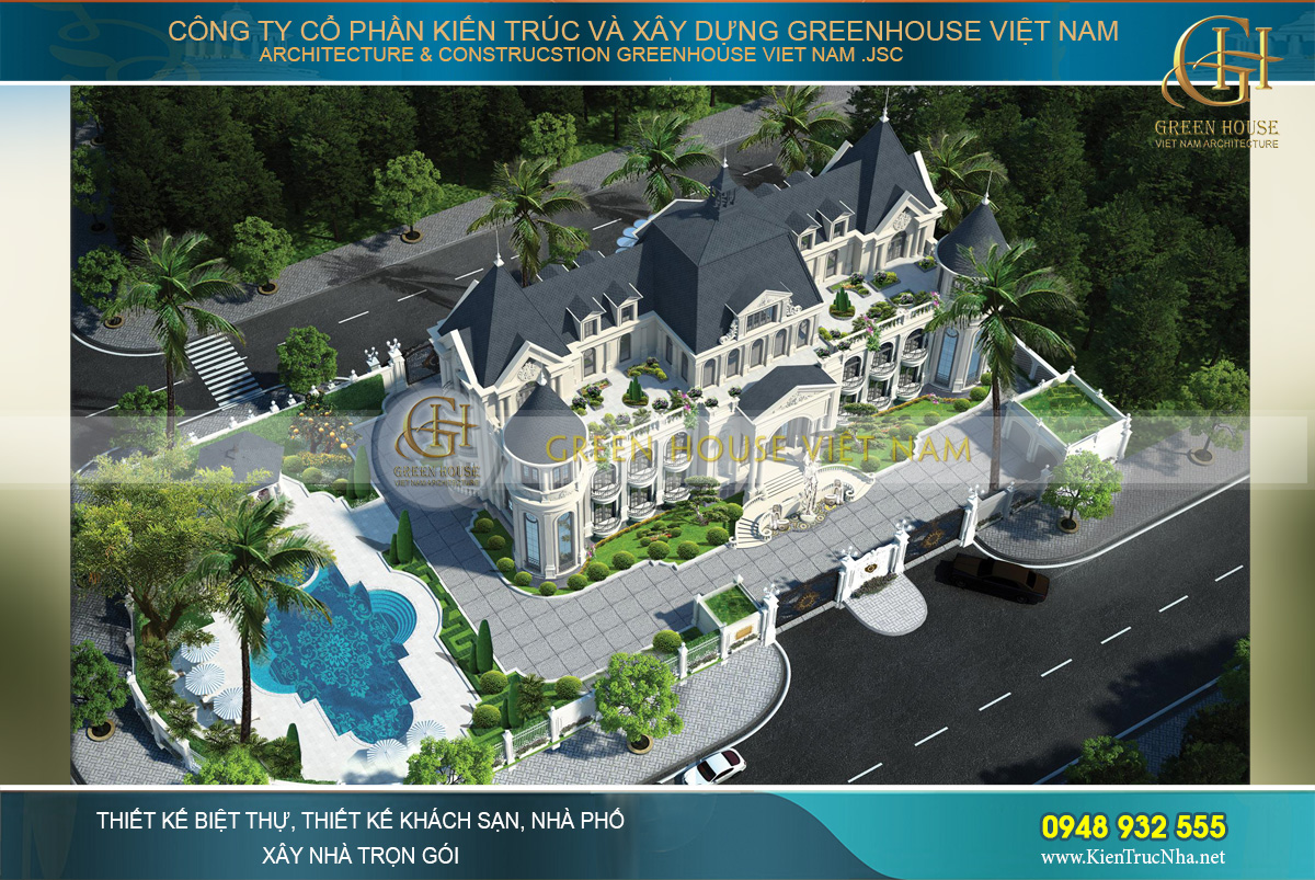 Thiết kế lâu đài dinh thự 4 tầng đang trở thành xu hướng được giới thượng lưu yêu thích và lựa chọn