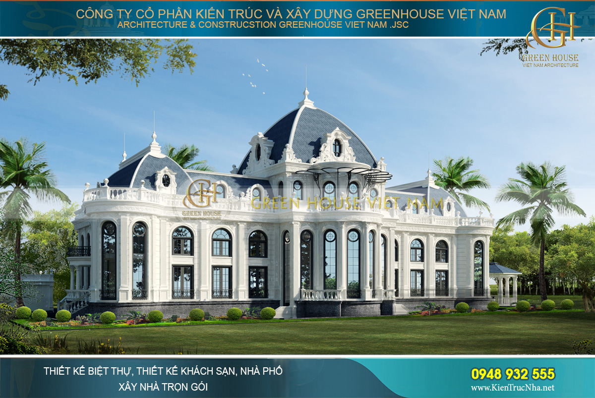 Choáng ngợp với mẫu biệt thự cổ điển Pháp sang trọng- Green House Việt Nam