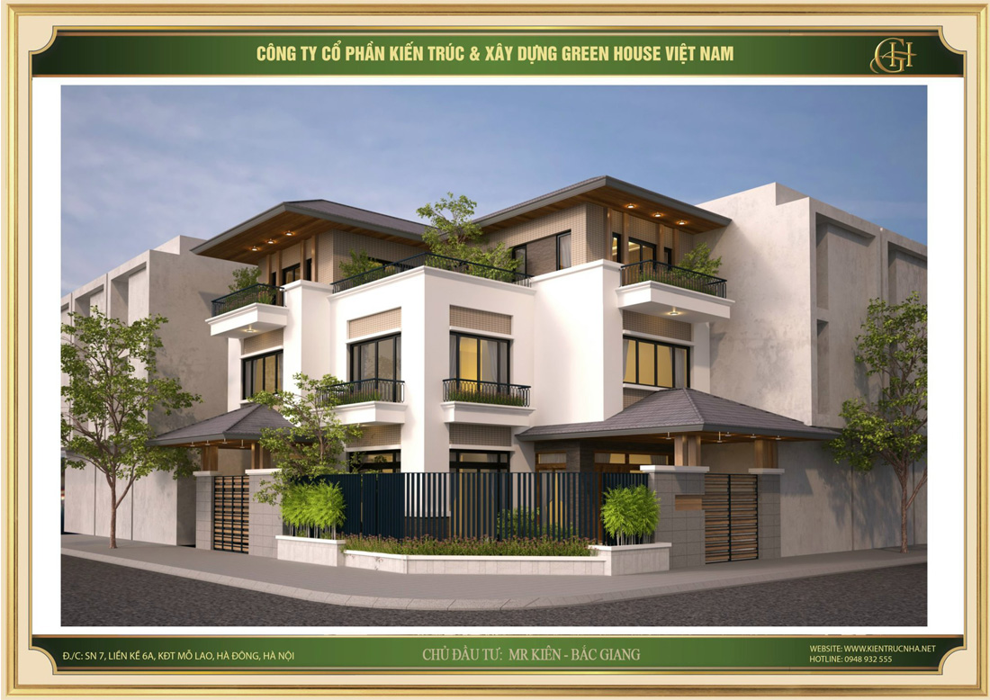 Mẫu biệt thự hiện đại 3 tầng đẹp, thu hút người nhìn- Green House Việt Nam