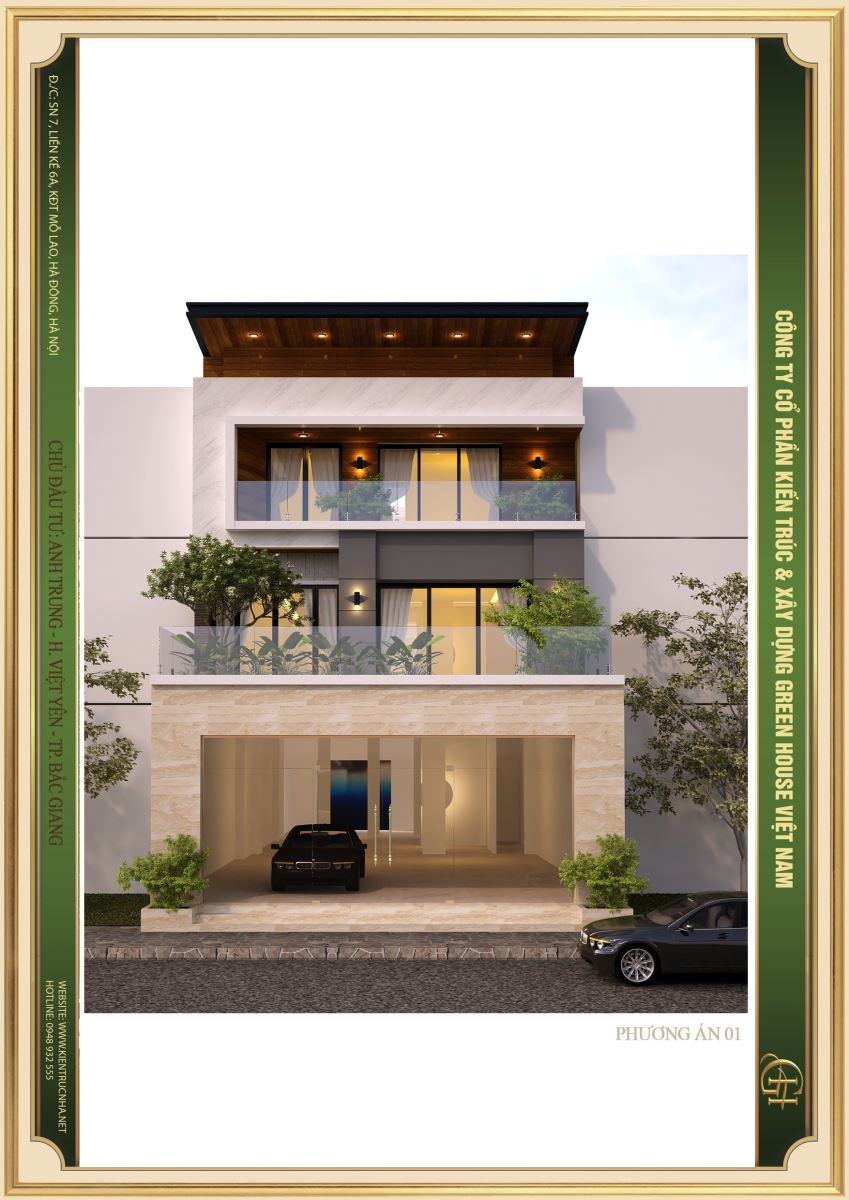 Mẫu biệt thự hiện đại 3 tầng đẹp, năng động thiết kế bởi Green House Việt Nam