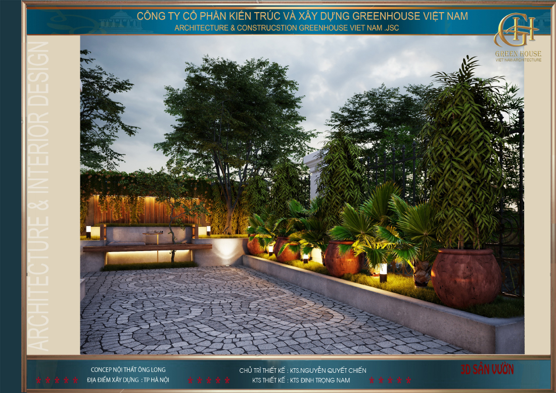 Thiết kế không gian sân vườn cực chill cho biệt thự tại Hà Nội- GreenHouse