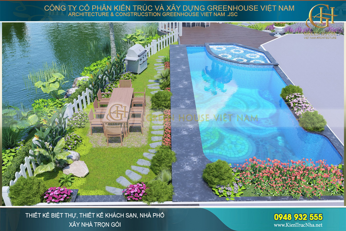 Mãu thiết kế biệt thự sân vườn đẳng cấp, tiện nghi