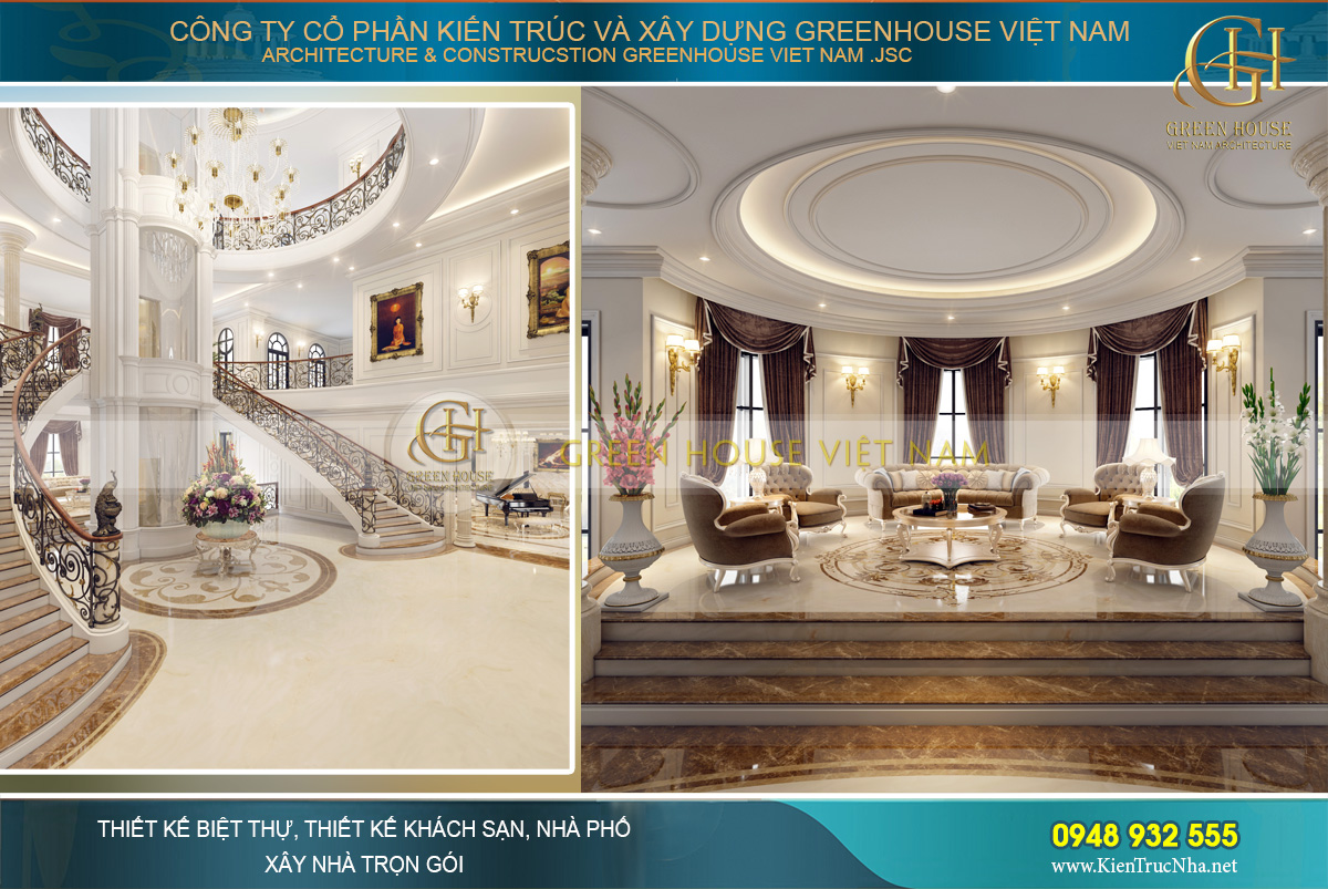 Nội thất trong lối thiết kế này xa hoa, sang trọng vô cùng