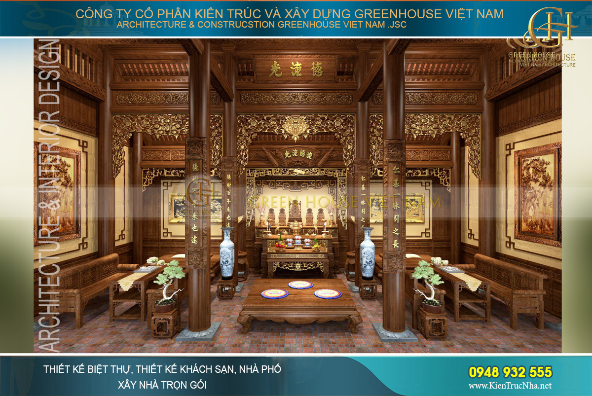 Cách bố trí nội thất nhà thờ họ đúng phong thủy Cách bố trí nội thất nhà thờ họ đúng phong thủy