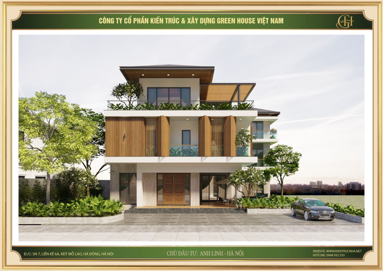 Green House Việt Nam thiêt kế biệt thự sân vườn hiện đại, đẹp