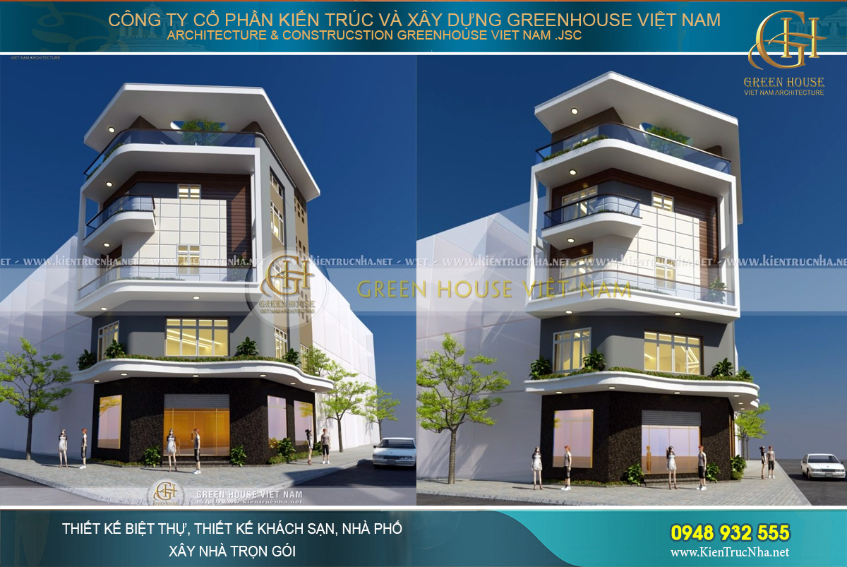Mẫu nhà ống hiện đại 5 tầng kết hợp kinh doan đẹp, độc đáo