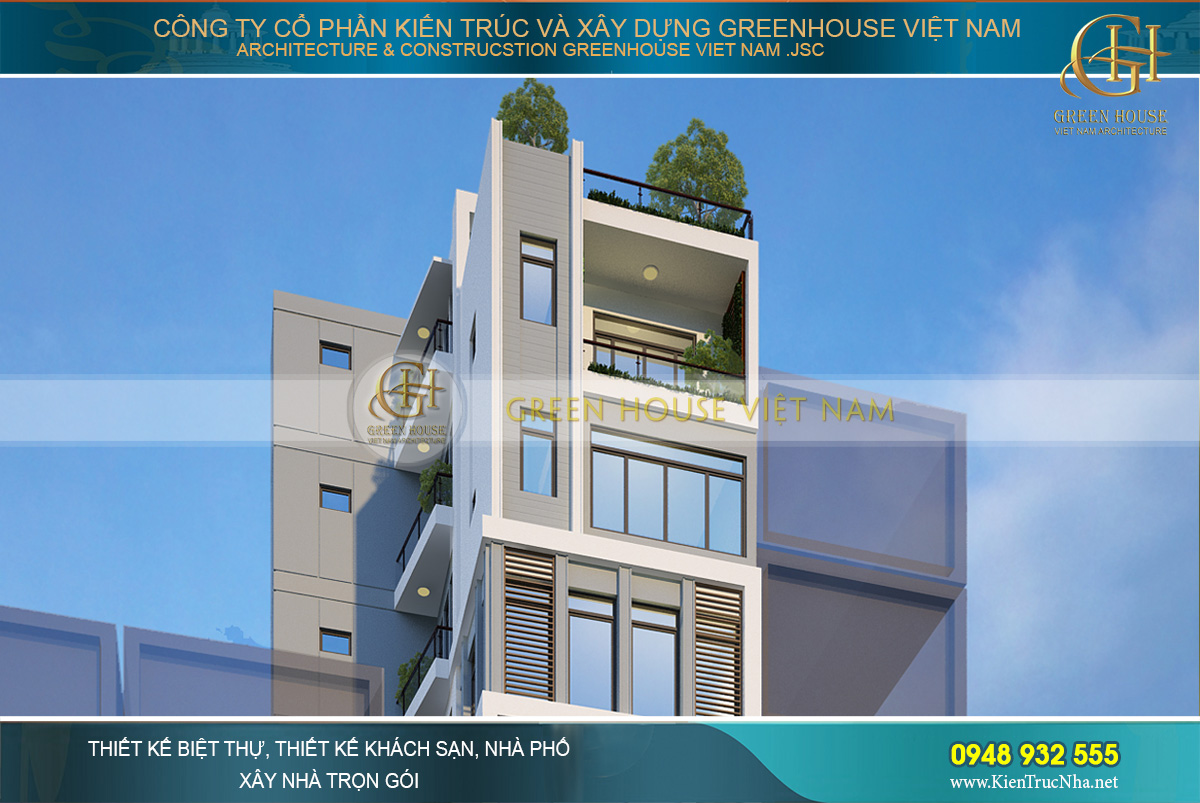 Green House Việt Nam thiết kế nhà phố kết hợp kinh doanh hiện đại, đẳng cấp