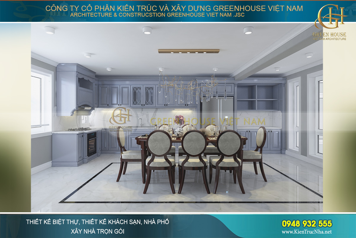 Green House Việt Nam thiết kế nội thất biệt thự tân cổ điển đẹp, ấn tượng