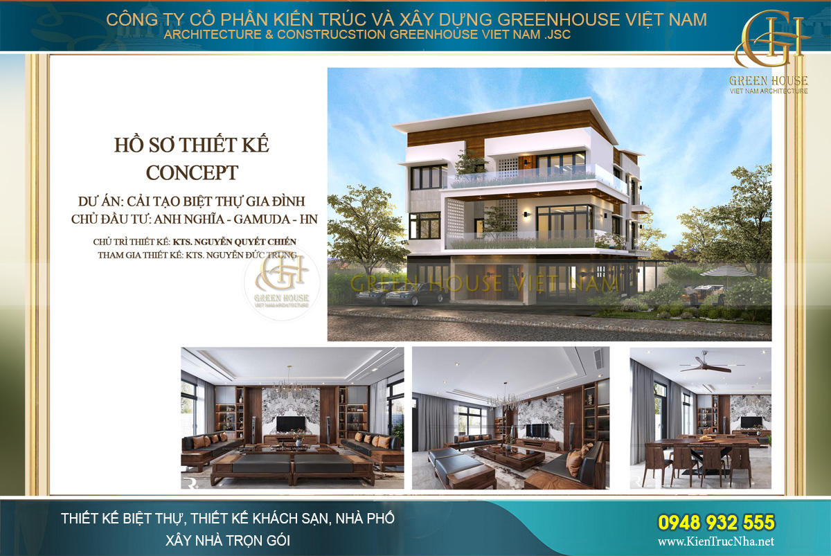 Dự án cải tạo biệt thự hiện đại 3 tầng tại Gamuda – Hà Nội