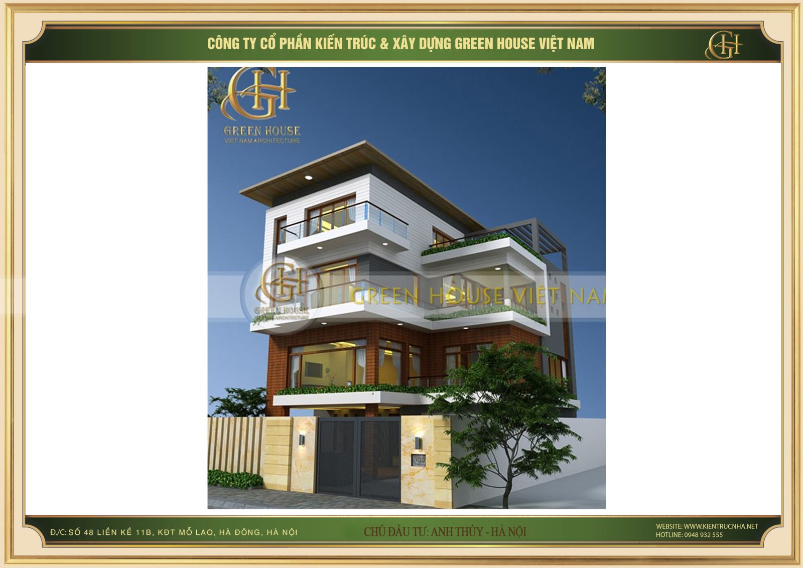 Mẫu biệt thự 4 tầng hiện đại