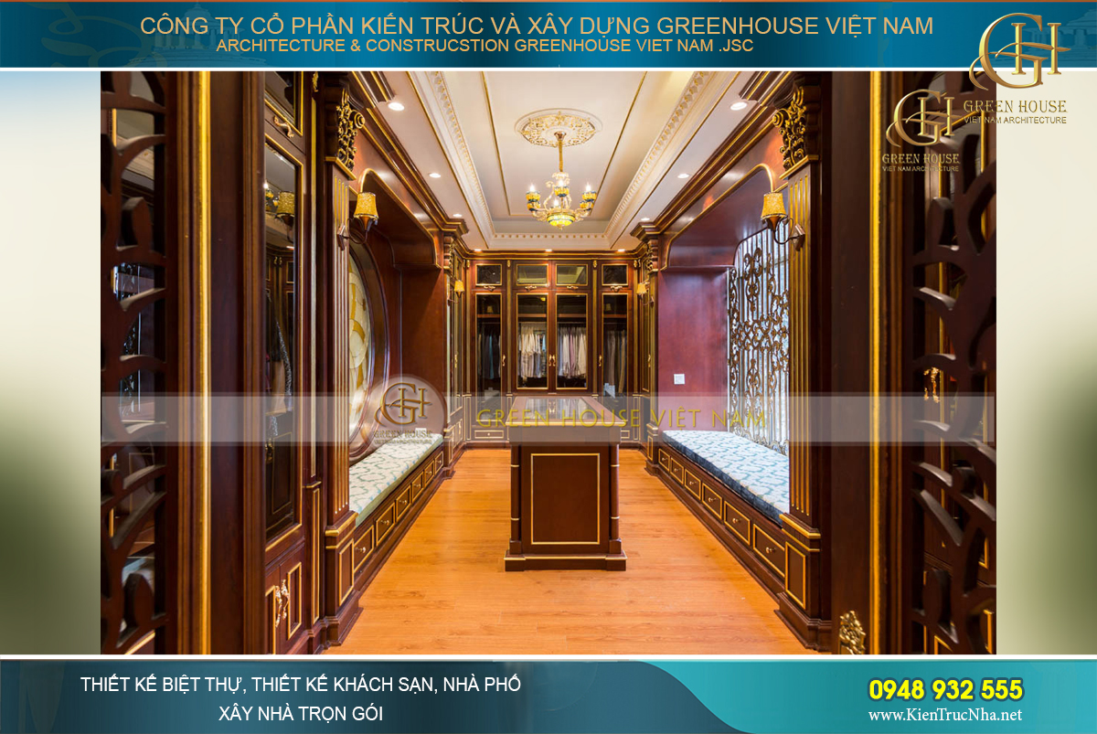 Phòng thay đồ cao cấp, sang trọng đúng như tên gói của ngôi biệt thự Văn Chiến Luxury House