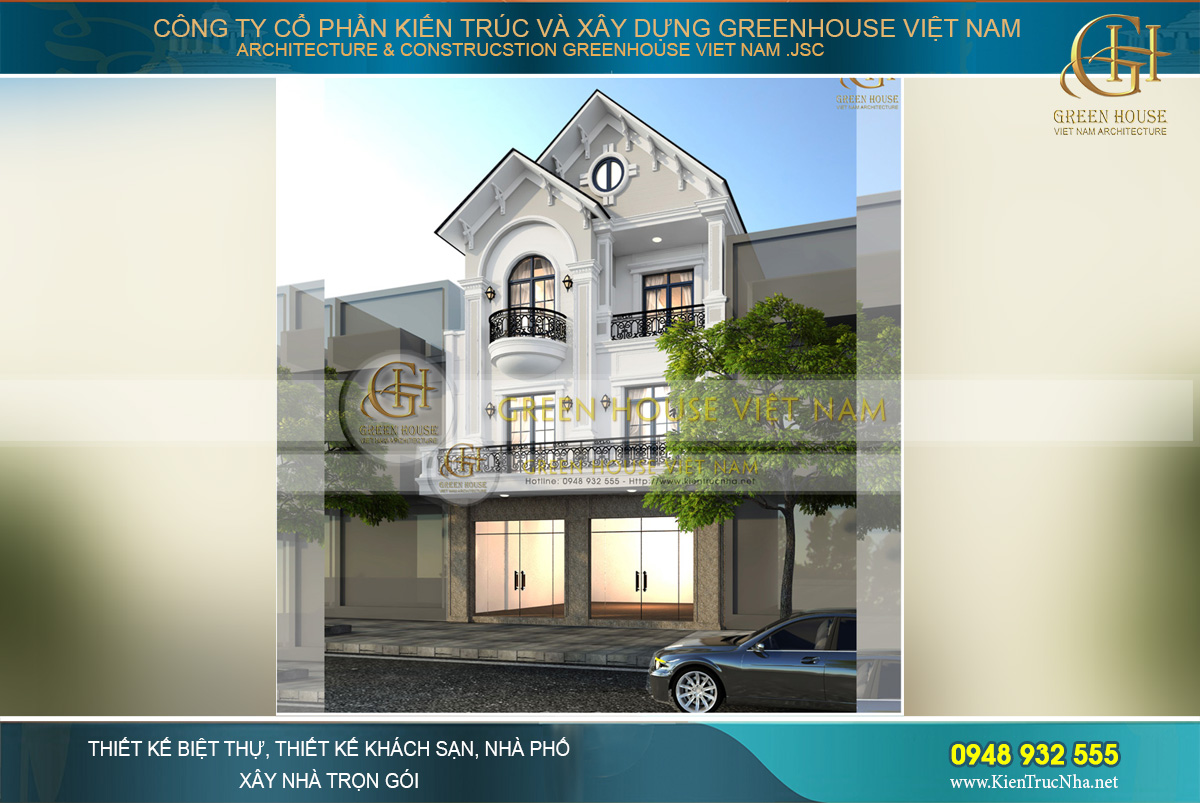 Sự kết hợp độc đáo của kiến trúc tân cổ điển và hệ mái Thái trong thiết kế nhà phố