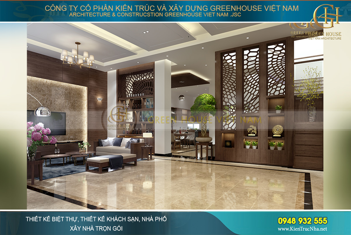 Thiết kế nội thất phòng khách biệt thự hiện đại tại Bắc Giang