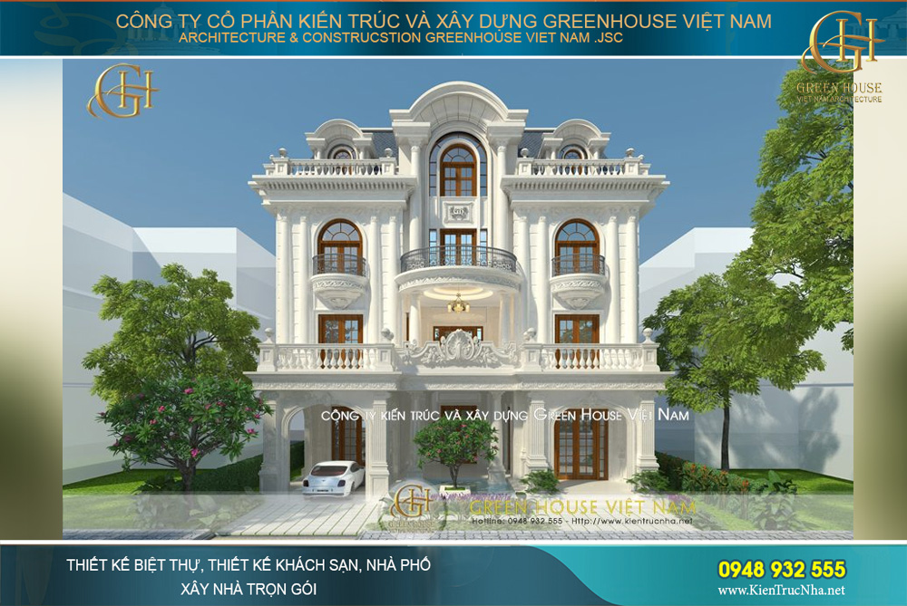 Những thiết kế biệt thự cổ điển với sắc trắng đẹp say đắm tại Đà Nẵng
