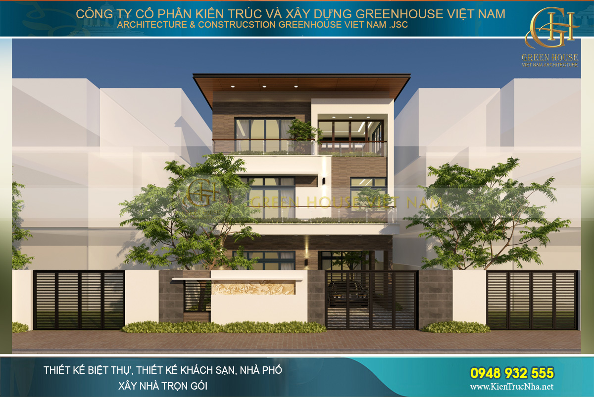 Gia chủ mệnh Hỏa hãy lựa chọn mẫu thiết kế biệt thự hiện đại đẹp độc đáo này