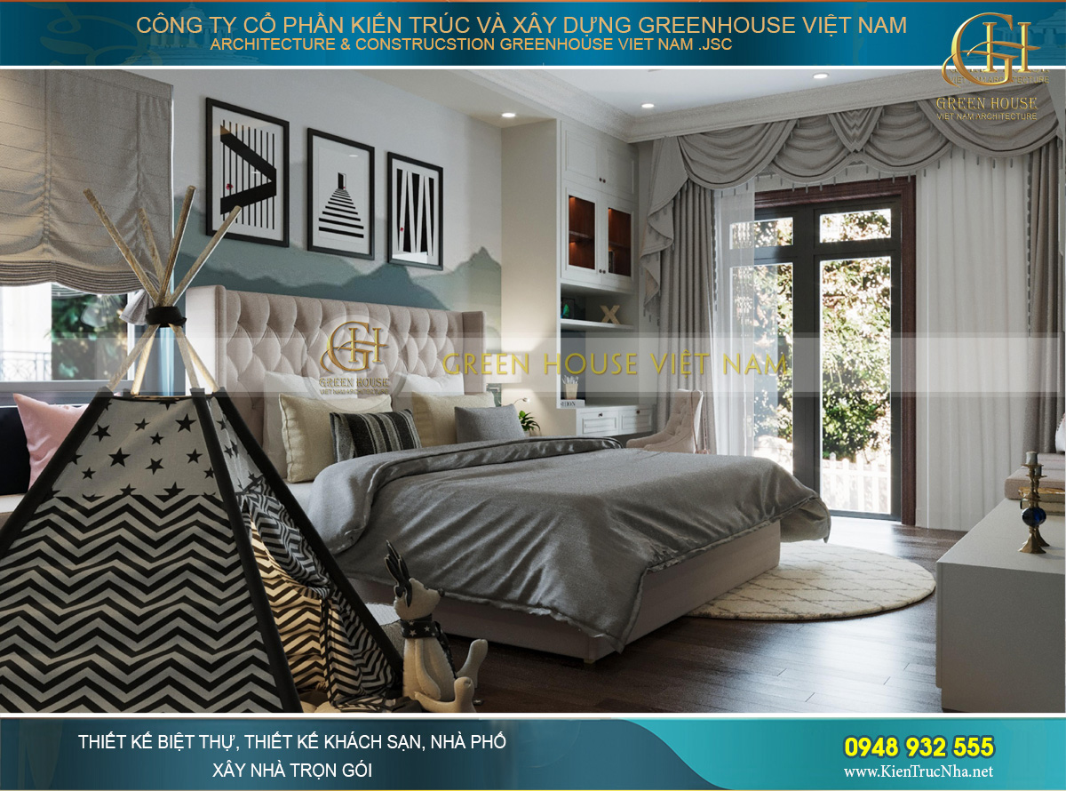 Nội thất được lựa chọn với các gam màu nhẹ, trung tính để không gây rối mắt, rườm rà cho căn phòng