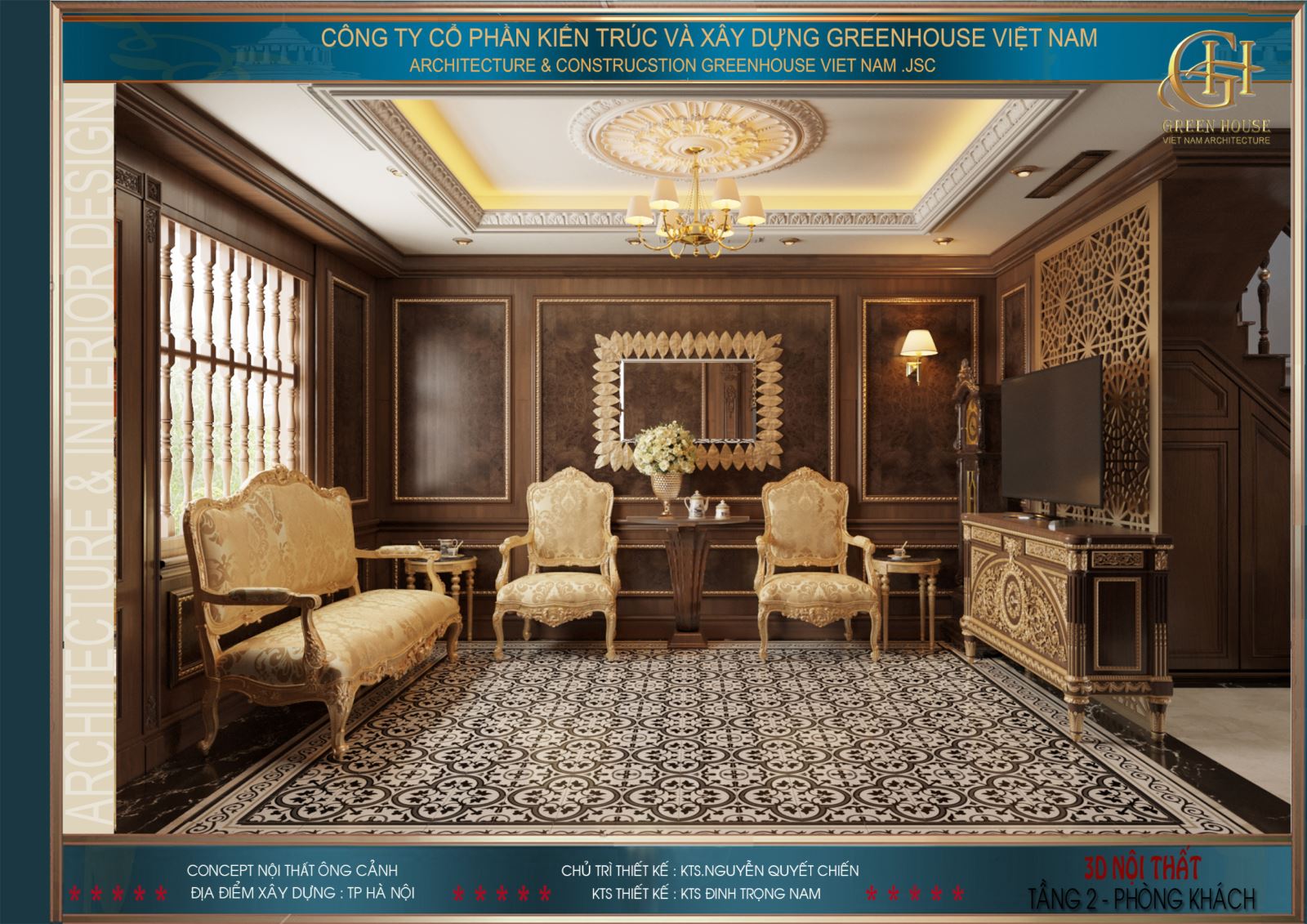 Bộ sofa cao cấp màu vàng tạo điểm nhấn ấn tượng cho không gian