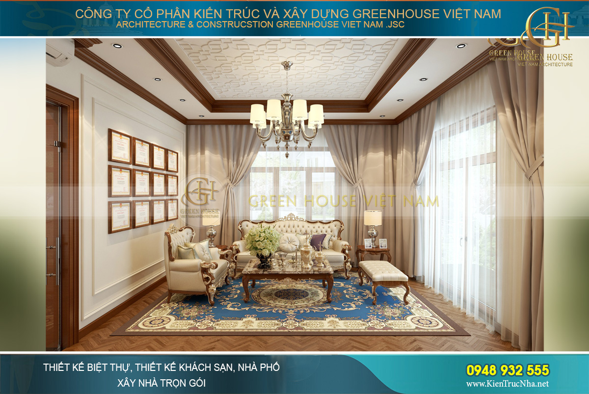 Phòng sinh hoạt chung với vẻ đẹp khiến bất cứ ai cũng phải ngưỡng mộ