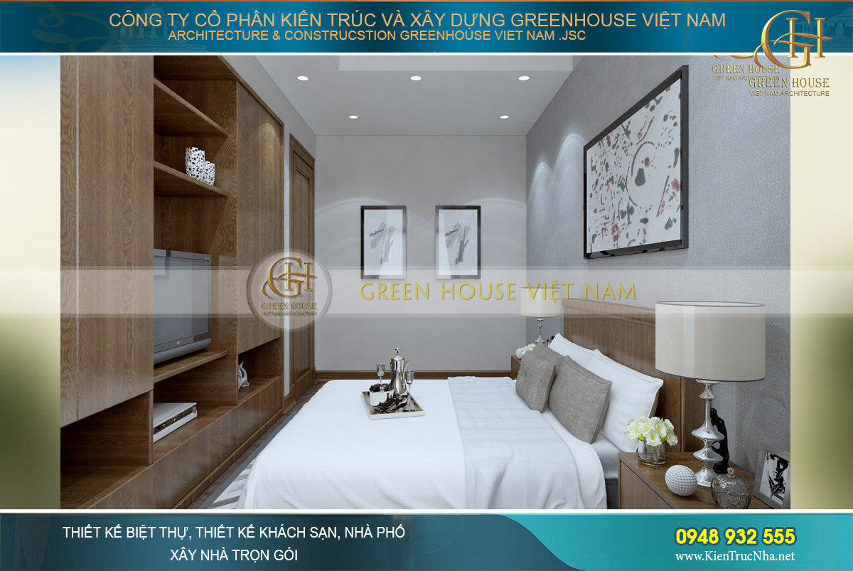 Phòng ngủ số 2 có diện tích không lớn nhưng rất gọn gàng và thông thoáng