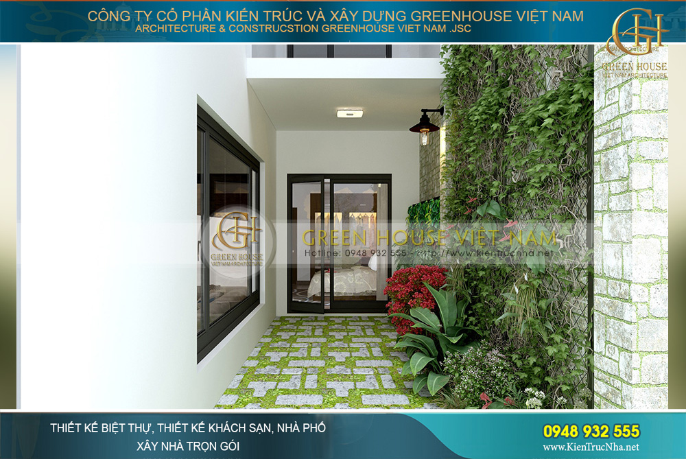 Mẫu thiết kế tiểu cảnh, ban công thoáng đãng và sinh động trong không gian phía sau phòng ngủ