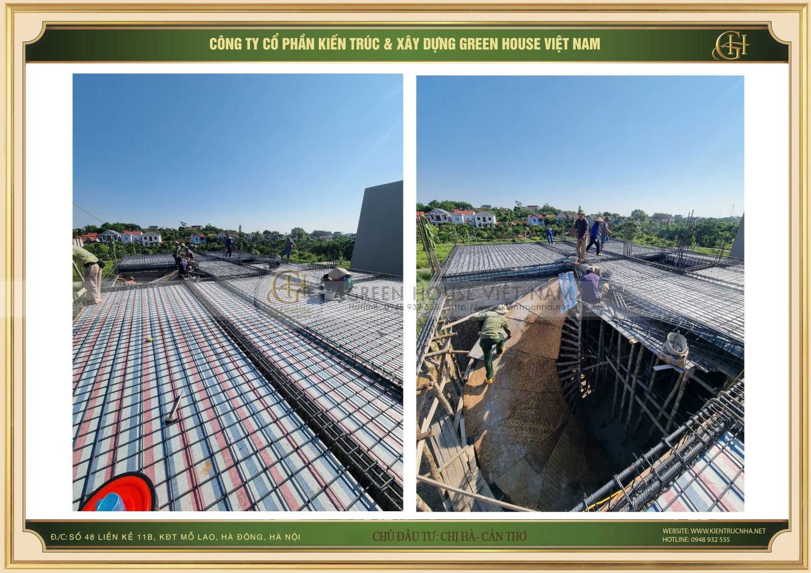 Hình ảnh thi công mẫu biệt thự 4 tầng tại Bắc Giang