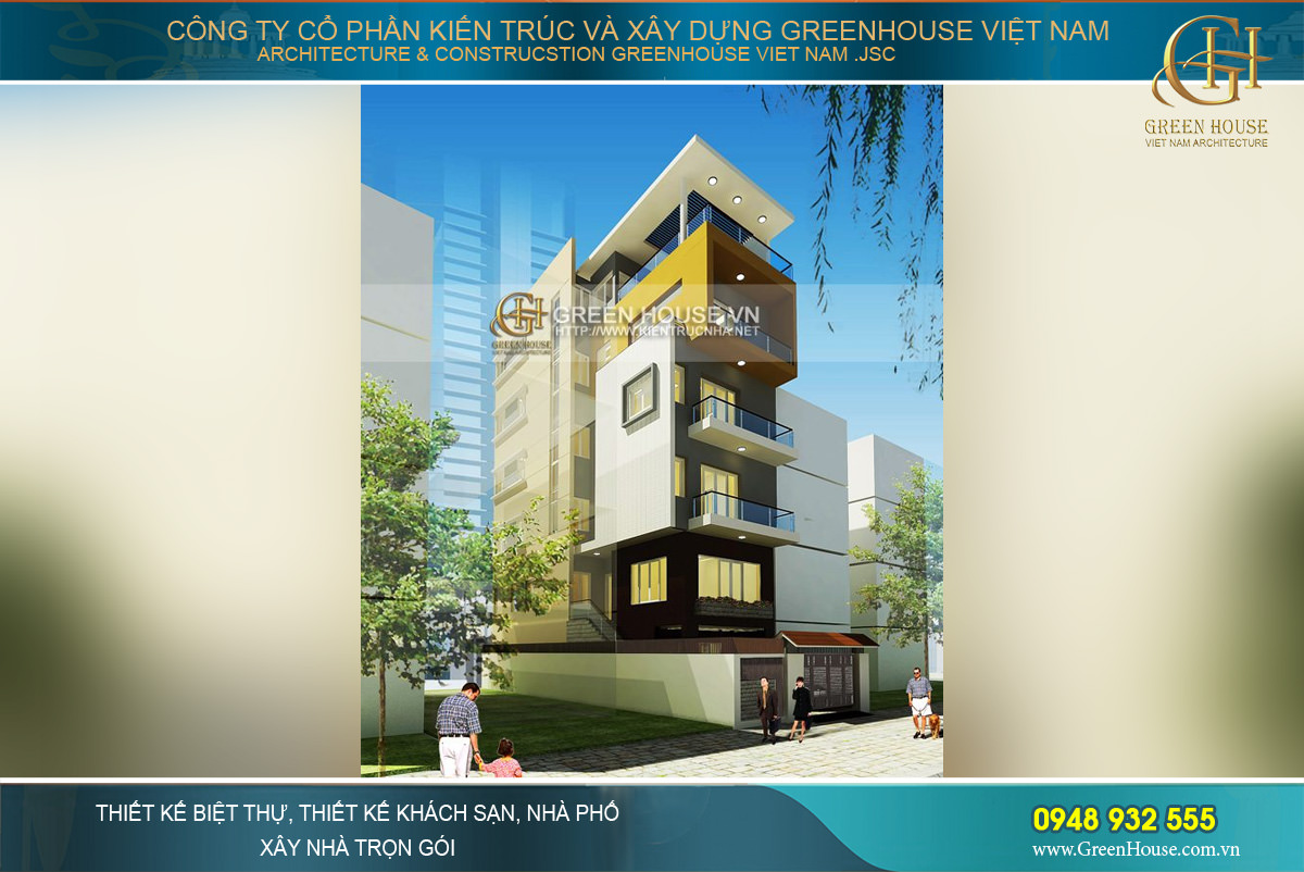 Thiết kế thời thượng với kiến trúc xây dựng hiện đại, vững chãi của ngôi nhà phố 6 tầng